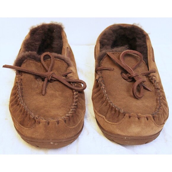 L.L. Bean Men\'s Brown Suede Slippers sz 10 Shearling Lined Wicked Good main image 9